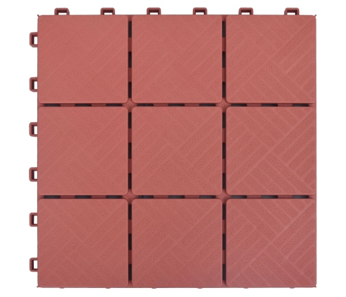 vidaXL terases flīzes, 10 gab., sarkanas, 30,5x30,5 cm, plastmasa