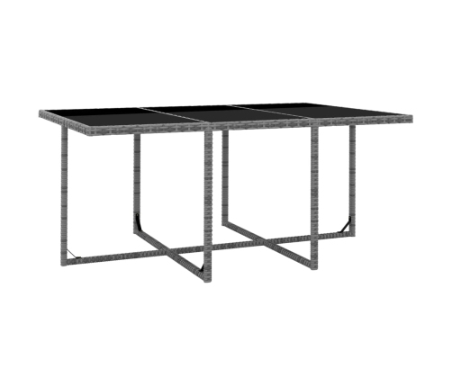 vidaXL 11-daļīgs dārza mēbeļu komplekts ar matračiem, PE, pelēks