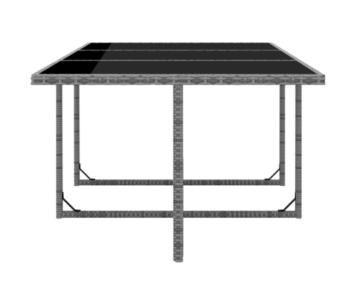 vidaXL 11-daļīgs dārza mēbeļu komplekts ar matračiem, PE, pelēks