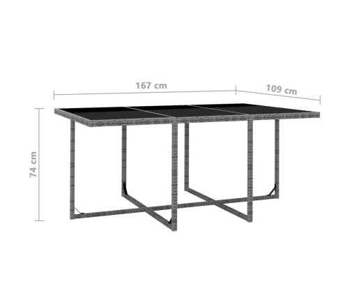 vidaXL 11-daļīgs dārza mēbeļu komplekts ar matračiem, PE, pelēks