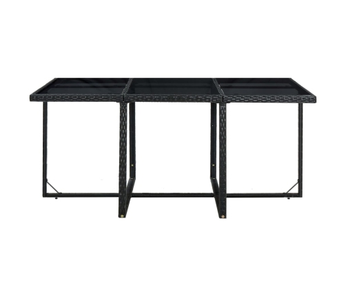 vidaXL 11-daļīgs dārza mēbeļu komplekts ar matračiem, melns PE