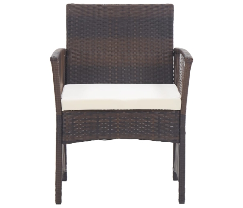 vidaXL dārza atpūtas krēsli ar matračiem, 2 gab., brūna PE rotangpalma