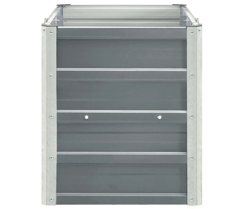 vidaXL augstā puķu kaste, cinkots tērauds, 240x40x45 cm, pelēka