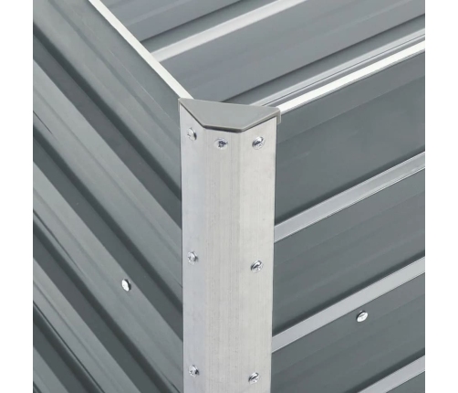 vidaXL augstā puķu kaste, cinkots tērauds, 240x40x45 cm, pelēka