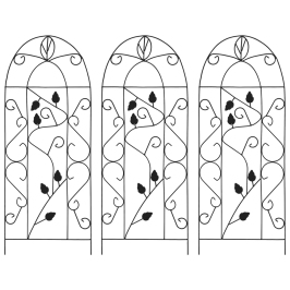 Vīteņaugu Balsti, 3 Gab., Melni, 40X100 Cm, Dzelzs   Vidaxl