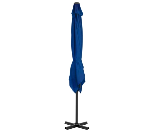vidaXL dārza saulessargs ar alumīnija kātu, 250x250 cm, debeszils