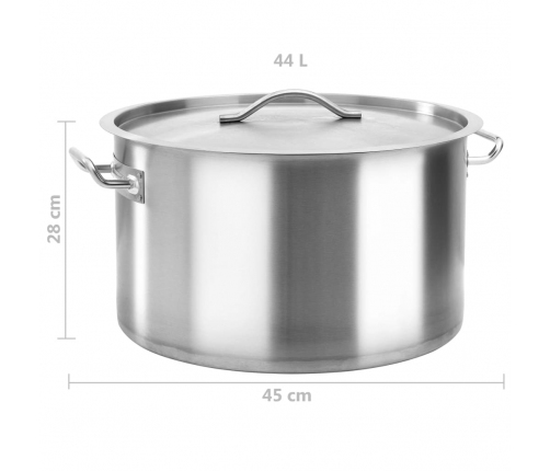 vidaXL zupas katls, 44 L, 45x28 cm, nerūsējošs tērauds