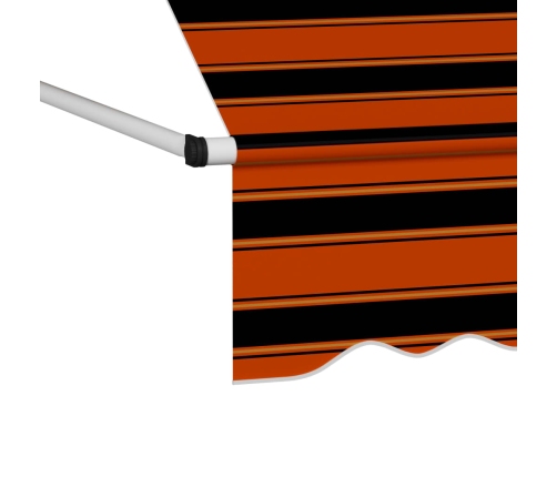 vidaXL izvelkama markīze, manuāla, 200 cm, oranža un brūna