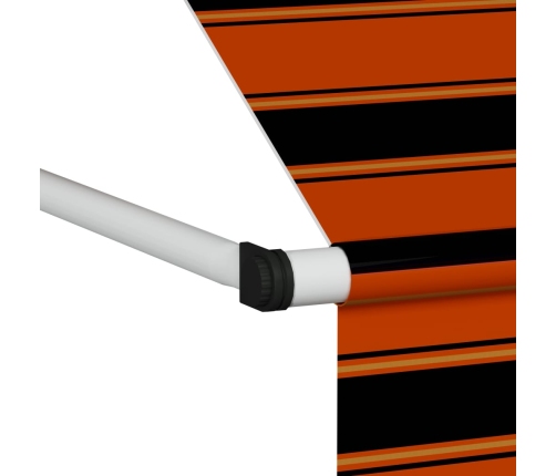 vidaXL izvelkama markīze, manuāla, 200 cm, oranža un brūna