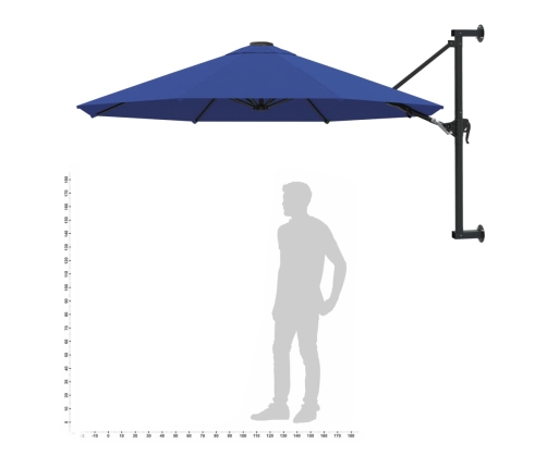 Saulessargs Ar Metāla Kātu, Zils, 300 Cm Vidaxl