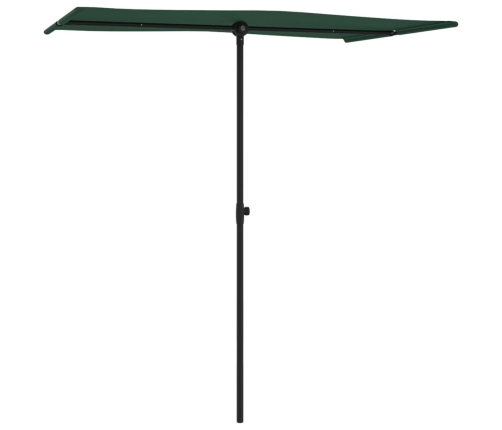 vidaXL dārza saulessargs ar alumīnija kātu, 180x110 cm, zaļš