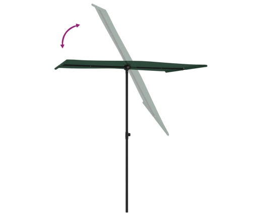 vidaXL dārza saulessargs ar alumīnija kātu, 180x110 cm, zaļš