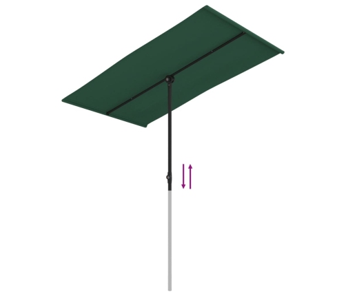 vidaXL dārza saulessargs ar alumīnija kātu, 180x110 cm, zaļš