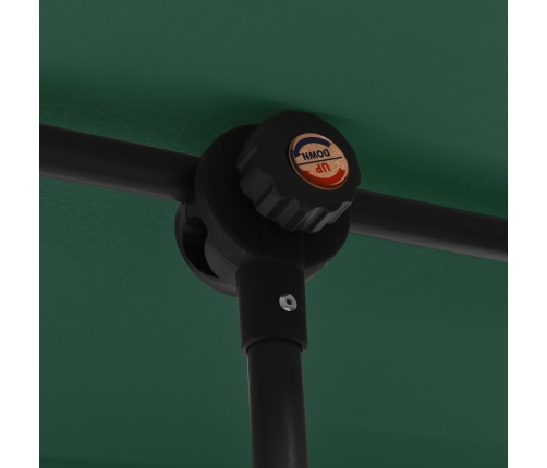 vidaXL dārza saulessargs ar alumīnija kātu, 180x110 cm, zaļš