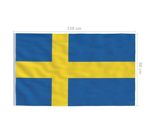 vidaXL Zviedrijas karogs, 90x150 cm