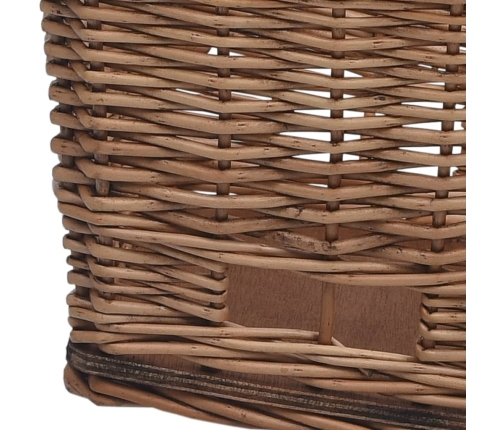 vidaXL velosipēda aizmugurējais grozs ar pārsegu, 55x31x36 cm, vītols
