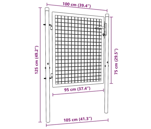 vidaXL žoga vārti, zaļi, 100x75 cm, tērauds