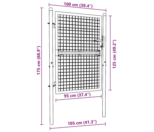 vidaXL žoga vārti, zaļi, 100x125 cm, tērauds
