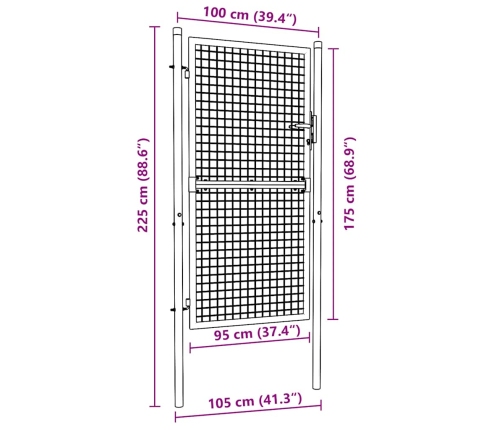 vidaXL žoga vārti, zaļi, 100x175 cm, tērauds