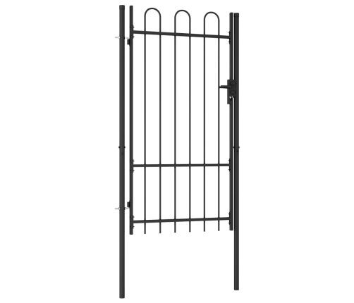 vidaXL žoga vārti ar arkveida formu, melni, 1x1,75 m, tērauds