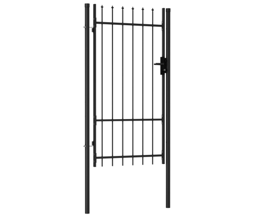 vidaXL žoga vārti ar pīķiem augšpusē, melni, 1x1,75 m, tērauds