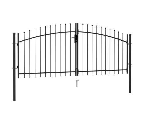 vidaXL žoga vārti ar pīķiem, divviru, melni, 3x1,25 m, tērauds
