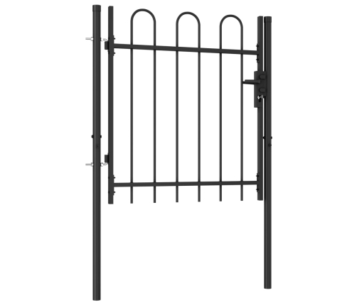 vidaXL žoga vārti ar arkveida formu, melni, 1x1 m, tērauds
