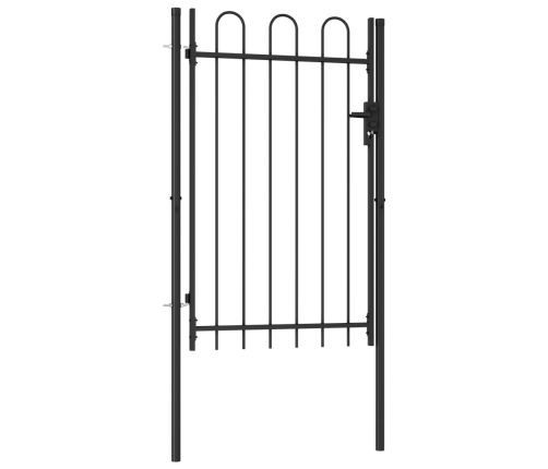 vidaXL žoga vārti ar arkveida formu, 1x1,5 m, melns tērauds