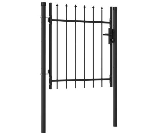 vidaXL žoga vārti ar ar pīķiem augšpusē, melni, 1x1 m, tērauds