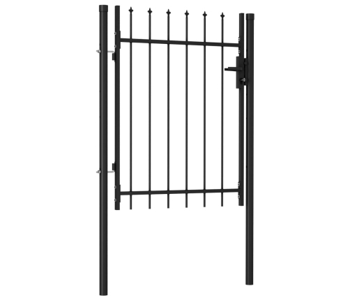 vidaXL žoga vārti ar ar pīķiem augšpusē, melni, 1x1,2 m, tērauds