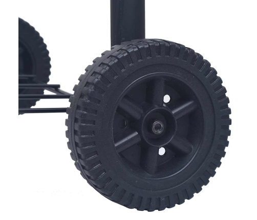 vidaXL kokogļu grils un kūpinātava, ar apakšējo plauktu, melns