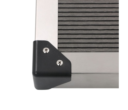 vidaXL āra dušas pamatne, pelēka, 110x62 cm, WPC, nerūsējošs tērauds