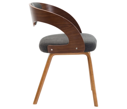 vidaXL virtuves krēsli, 4 gab., izliekts koks un audums, tumši pelēki