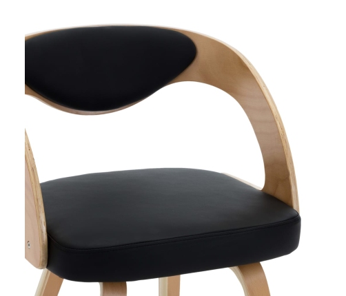 vidaXL virtuves krēsli, 4 gab., melni, liekts koks un mākslīgā āda