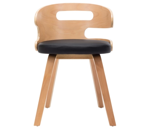 vidaXL virtuves krēsli, 4 gab., melni, liekts koks un mākslīgā āda