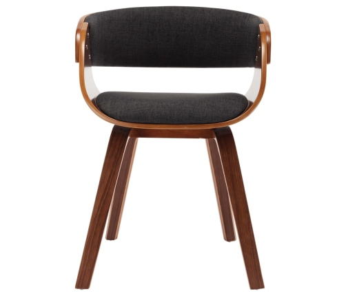 vidaXL virtuves krēsli, 2 gab., pelēki, izliekts koks un audums