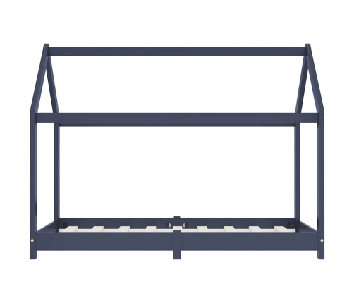 vidaXL bērnu gultas rāmis, pelēks, priedes masīvkoks, 70x140 cm