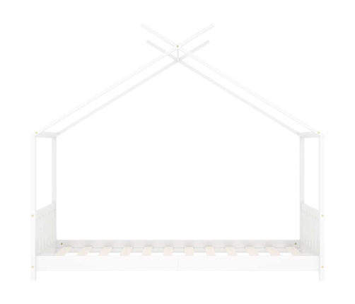 Bērnu Gultas Rāmis, Balts, Priedes Masīvkoks, 80X160 Cm Vidaxl