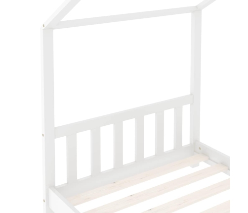 Bērnu Gultas Rāmis, Balts, Priedes Masīvkoks, 80X160 Cm Vidaxl