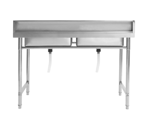 vidaXL virtuves izlietne, divas bļodas, nerūsējošs tērauds