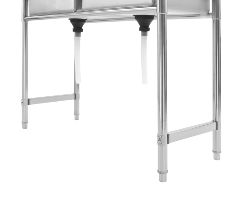 vidaXL virtuves izlietne, divas bļodas, nerūsējošs tērauds