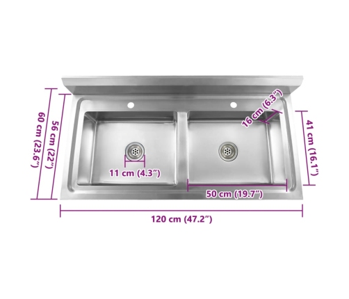 vidaXL virtuves izlietne, divas bļodas, nerūsējošs tērauds