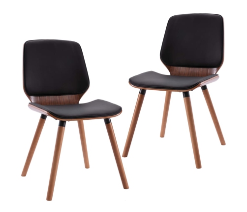 vidaXL virtuves krēsli, 2 gab., melna mākslīgā āda