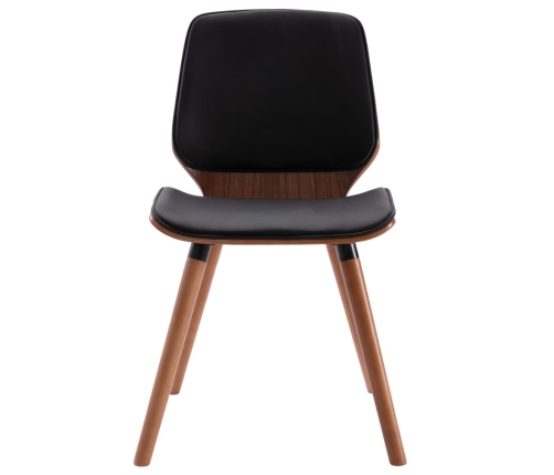 vidaXL virtuves krēsli, 2 gab., melna mākslīgā āda