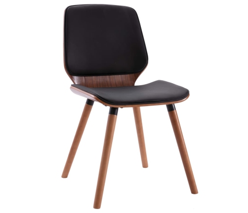 vidaXL virtuves krēsli, 2 gab., melna mākslīgā āda