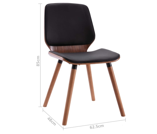 vidaXL virtuves krēsli, 2 gab., melna mākslīgā āda