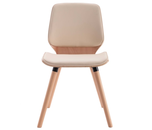 vidaXL virtuves krēsli, 2 gab., krēmkrāsas mākslīgā āda