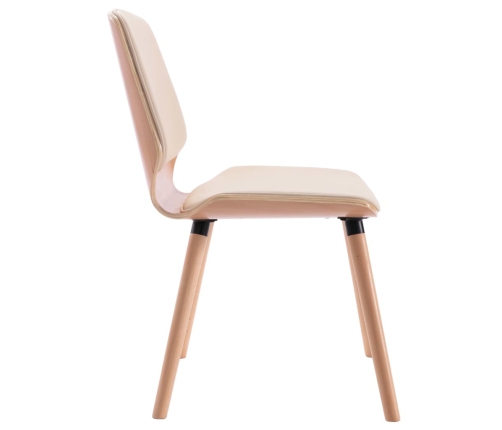 vidaXL virtuves krēsli, 2 gab., krēmkrāsas mākslīgā āda