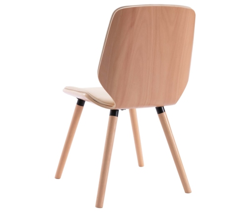 vidaXL virtuves krēsli, 2 gab., krēmkrāsas mākslīgā āda