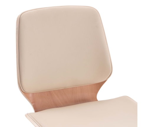 vidaXL virtuves krēsli, 2 gab., krēmkrāsas mākslīgā āda